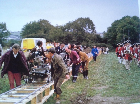 Cast and crew during production